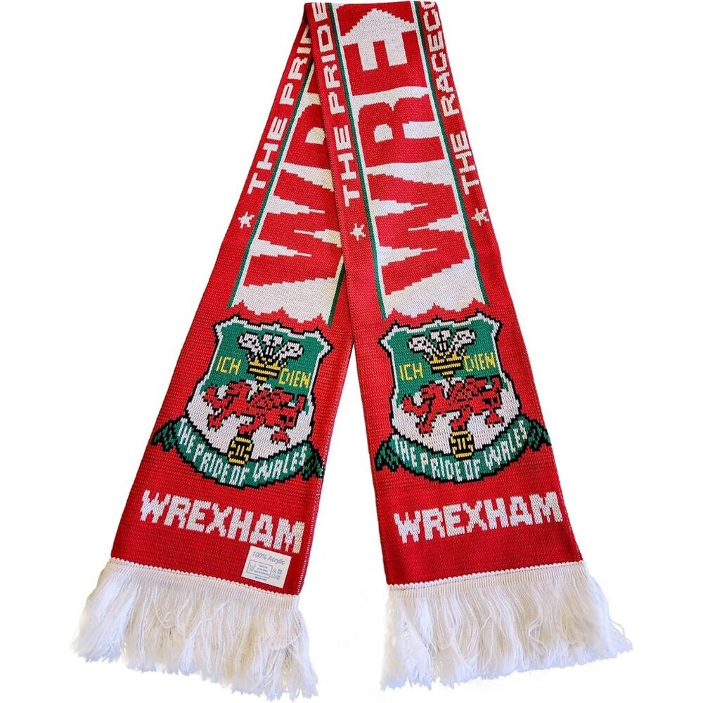 Wrexham Fan Scarf | AFC Wrexham Soccer Fan Scarf | Premium Acrylic Knit